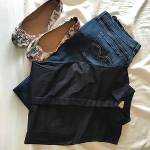 Sleeveless J Crew Button Up Top